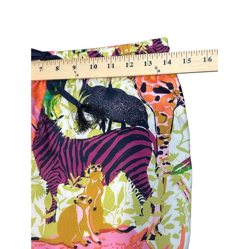 J Crew Pants Size 2 Drapey Wide Leg Ratti Safari Printed Soft Tropical‎ #QR6-5 - Picture 5 of 8